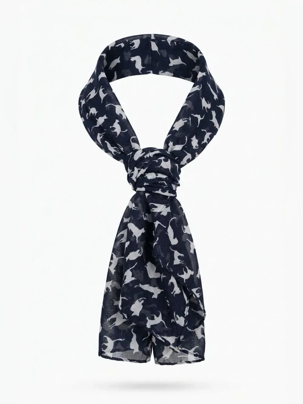 Black Silk Kitty Scarf NWT